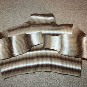 Cider Brown and Cream Turtleneck Sweater